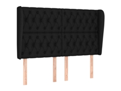 Maison Exclusive - Cabecero Con Orejas De Tela Negro 163x23x118/128 Cm
