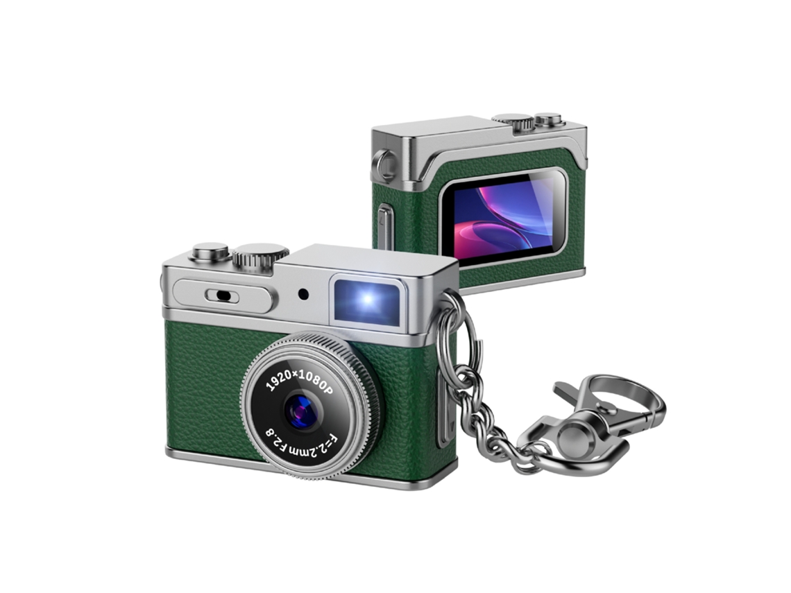 Mini câmera digital Czhhmart 1080p Full HD, sem necessidade de cartão de memória (verde-escuro)