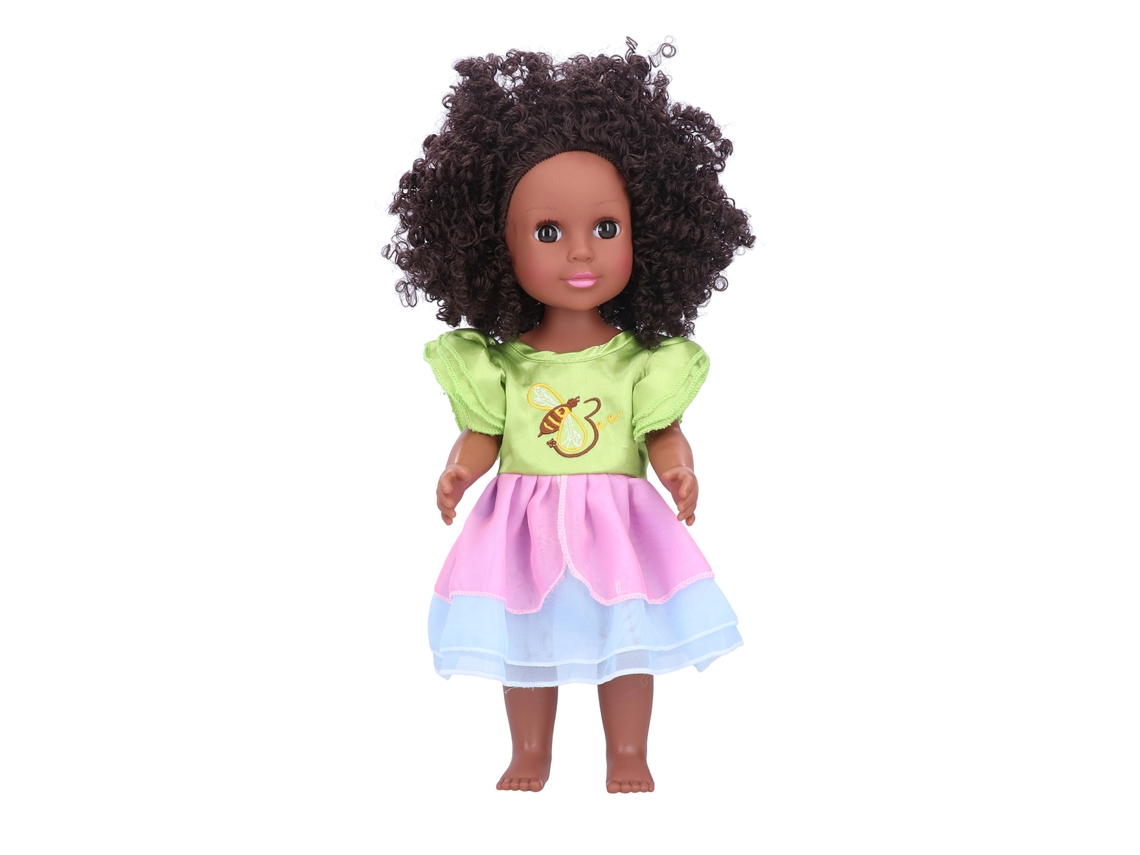 Bj-Requintado e realista boneca negra africana para meninas, linda boneca afro brinquedo de papel de parede presente para crianças Q14-157