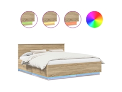 Maison Exclusive - Estructura De Cama Con Tiras Led Roble Sonoma 200 X 200 Cm