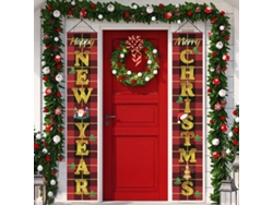 Banners navideños para decoración de puertas, adornos navideños TRUYUETY