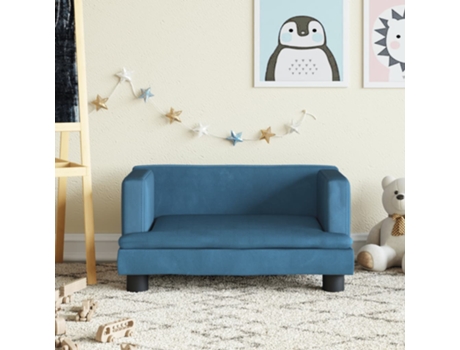 Sofá para niños de terciopelo azul 60x40x30 cm VIDAXL