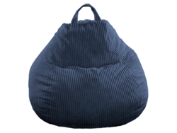 Puf Pera De Pana Desenfundable Azul Oscuro 105 X 85 Cm