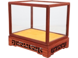 Besportble Caja De Almacenamiento Stobaza De Vidrio Y Madera Para Colecciones Antiguas Y Exhibición Para Of...