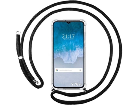 Carcasa para Vivo Y76 5G TUMUNDOSMARTPHONE Colgante Negro