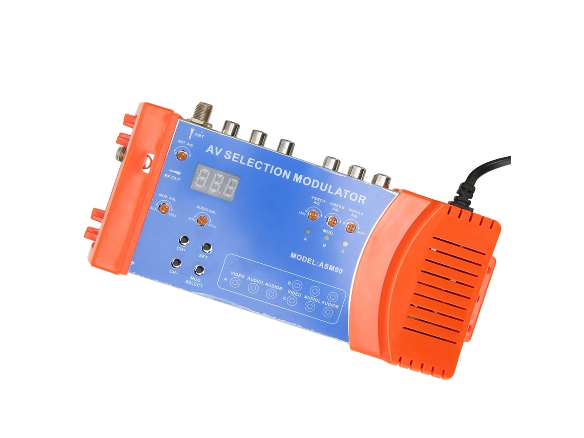 Modulador Av Profesional Pal Ntsc Vhf Uhf Rf Para Tv Doméstica 100-240v Enchufe Estadounidense