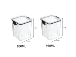 Juego de 5 recipientes herméticos de plástico transparente MDUG para almacenar alimentos (2950 ml)