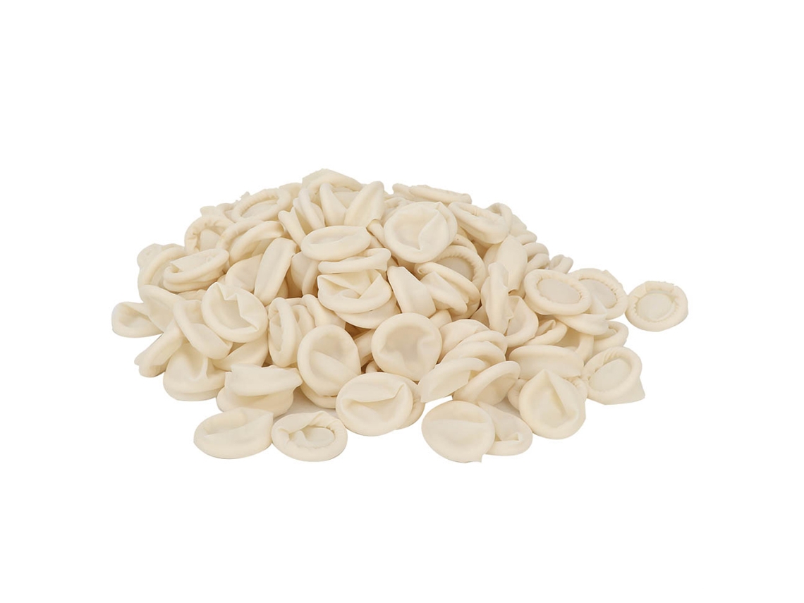 Rebe-300pcs Dedales De Caucho Latex Desechables Sin Polvo Antideslizantes Antiestáticos Protector De Punto Blanco
