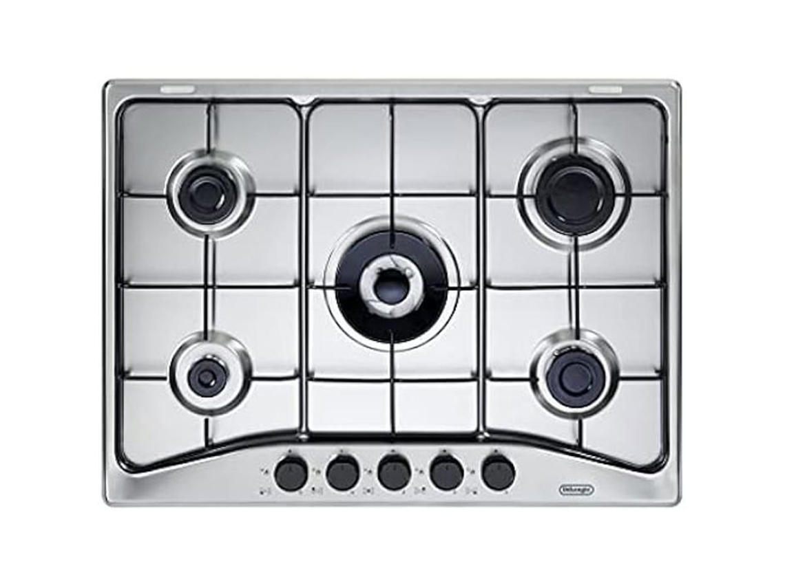 Estufa Delonghi Ffa57asv de acero inoxidable con 5 quemadores y triple corona