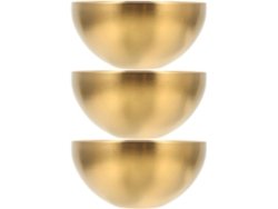 Juego De 3 Cuencos Para Servir De Acero Inoxidable Dorado 201, 15 Cm, Aptos Para Uso Alimentario.