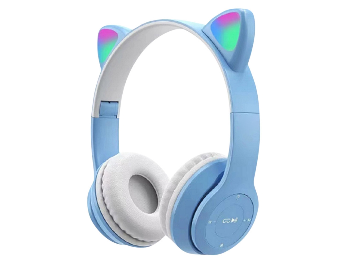 Auriculares Para Juegos Cat Ear Over-ear Auriculares Estéreo Bass Para Pc Phone (azul)