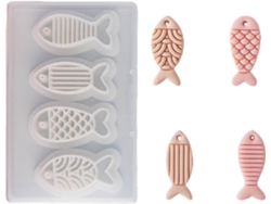 Juego De 4 Moldes Creativos De Arcilla Polimérica Con Forma De Pez Para Pendientes.