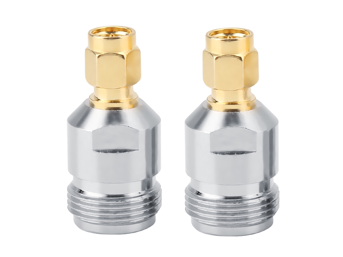 2 Adaptadores De Rf, Conector Coaxial N Hembra A Sma Macho, Convertidor De Prueba De 50 Ω, 0-6 Ghz, Cobre Chapado En Oro.