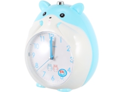Lindo Despertador Con Forma De Hámster Azul Para Niños Y Niñas, Silencioso, Con Luz Nocturna Suave Y Función De Repetición.