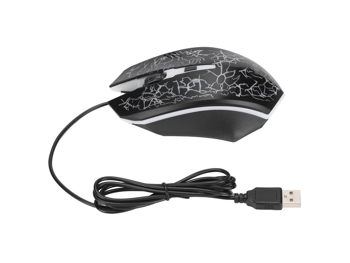 Mouse Com Fio Usb Preto Gamer Office 1600dpi Óptico Luminoso X7 Para Pc Laptop Windows