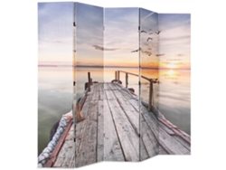 Biombo plegable | Separador de ambientes | Separador de espacios con estampado de lago 200x170 cm