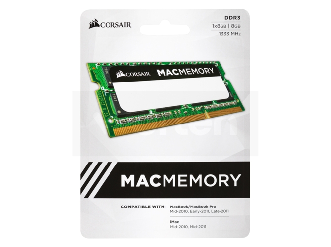 Memoria RAM DDR3 CORSAIR CMSA8GX3M1A1333C9 (1 x 8 GB - 1333 MHz - CL 9 - Verde)