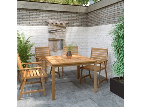 MAISON EXCLUSIVE Mesa de comedor de jardín madera maciza de teca 110x110x77 cm
