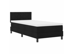 Maison Exclusive - Cama Tipo Box Spring Con Colchón Con Led Negro 90 X 190 Cm Tela