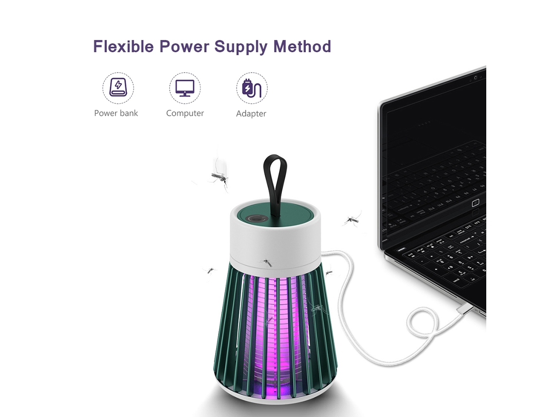 Lámpara Antimosquitos Eléctrica Recargable Portátil, Trampa Para Insectos, Ideal Para El Hogar, El Dormitorio Y Para Acampar.