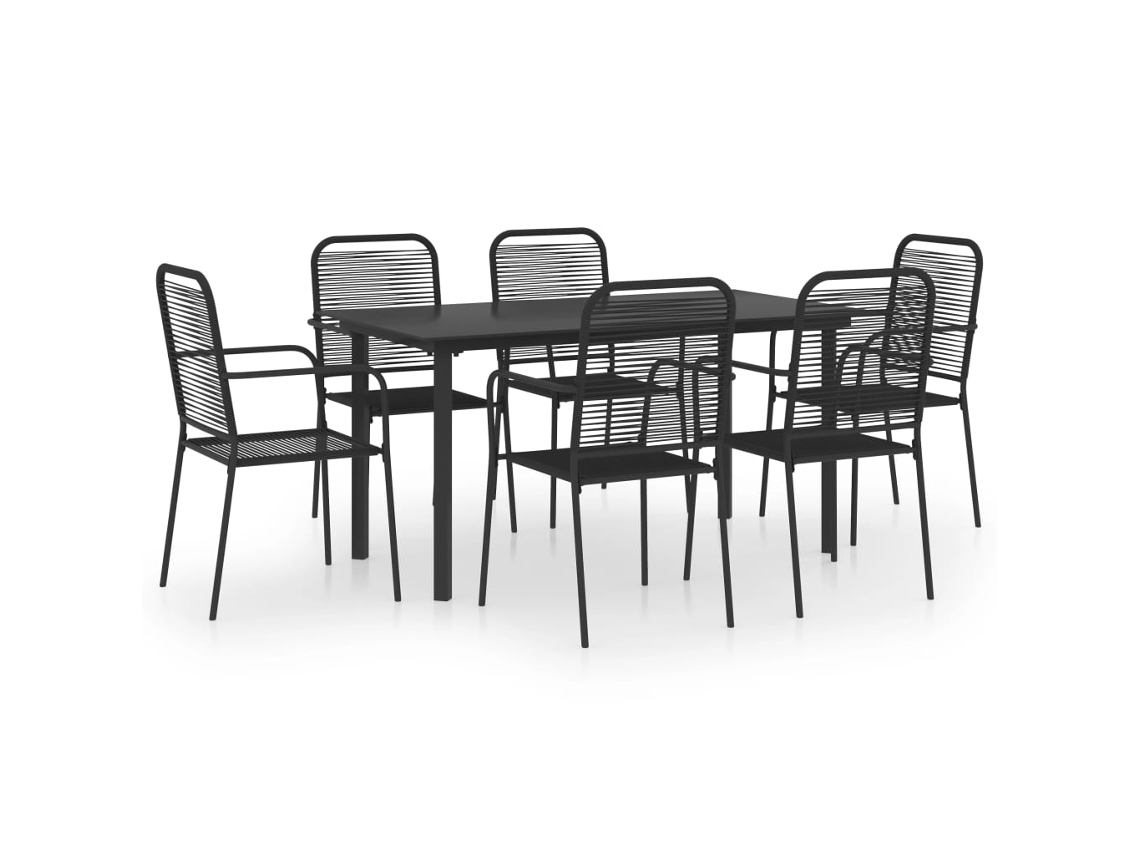 Juego de comedor de jardín de 5 piezas en madera maciza de acacia y metal. Exclusivo de MAISON.