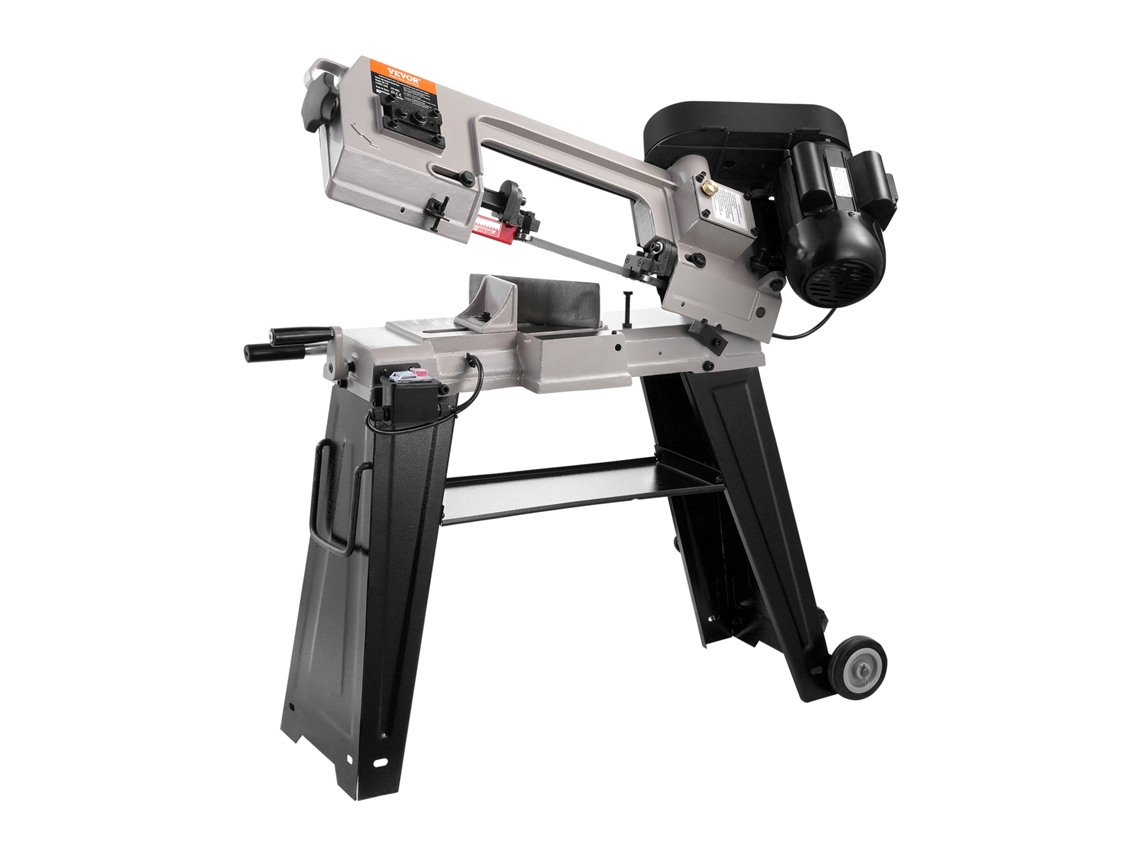 Sierra de cinta horizontal portátil Vevor con motor de 550 W para cortar metal