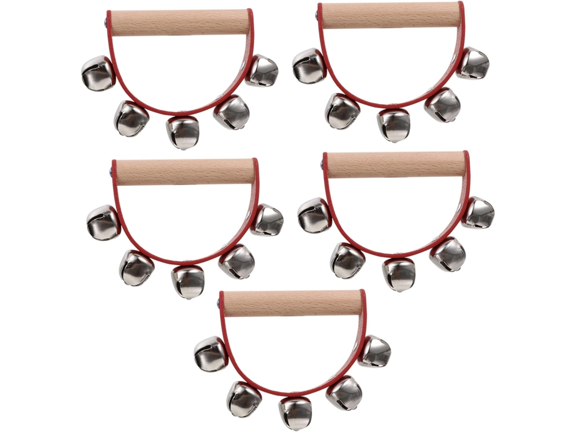 Conjunto De 5 Peças De Sinos De Natal, Chocalhos Práticos, Brinquedos Musicais Portáteis