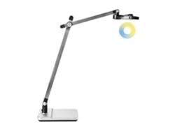 Lámpara de escritorio LED Serpens de Beliani en material sintético, color plata, 15 x 30 x 51 cm