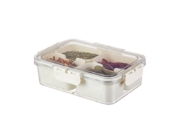 Caja De Snacks Portátil Con Compartimentos, Tapa Y Mango, Organizador De Alimentos Para Frutas, Frutos Secos Y Especias