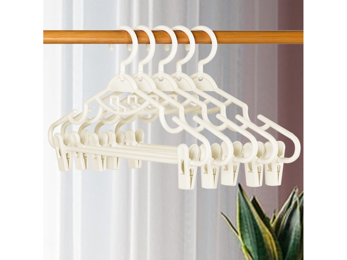 Bolsa De Embalaje Para Mudanzas, Organizador De Equipaje Plegable Blanco, 5 Perchas Para Ropa Con Clip Para Colgar Faldas.