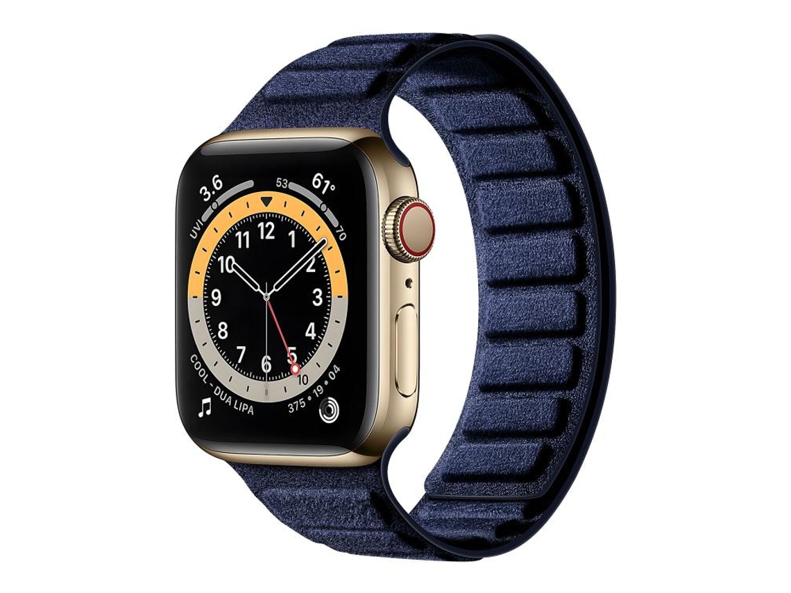 Correa para Apple Watch de 42/41/40/38 mm - Ante con imán cuadrado | Cierre magnético integrado, azul marino