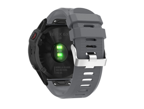 Correa de Silicona grano cruzado para Garmin Fenix 7X/6X Sapphire GPS/6X Pro/6X GPS/5X GPS/5X Plus - canoso