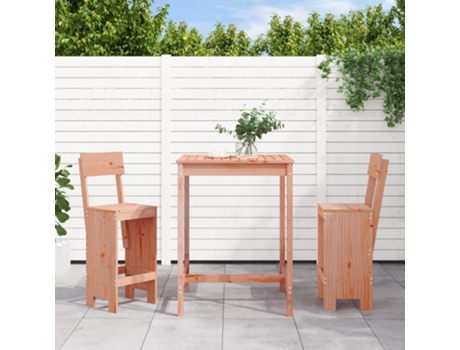 Mesa y sillas de jardín 3 Piezas madera maciza Douglas MAISON EXCLUSIVE