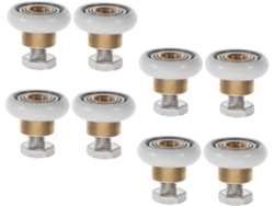 Juego de 8 ruedas para mampara de ducha con poleas impermeables, ruedas de repuesto para puertas Gokoco