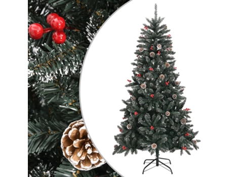 vidaXL Árbol de Navidad artificial con soporte PVC verde 180 cm