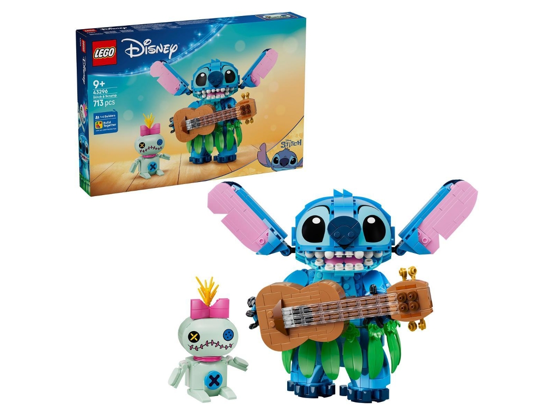 Lego® 43296 Conjunto de Brinquedos Disney Stitch e Scrump – 2 Figuras e Ukulele