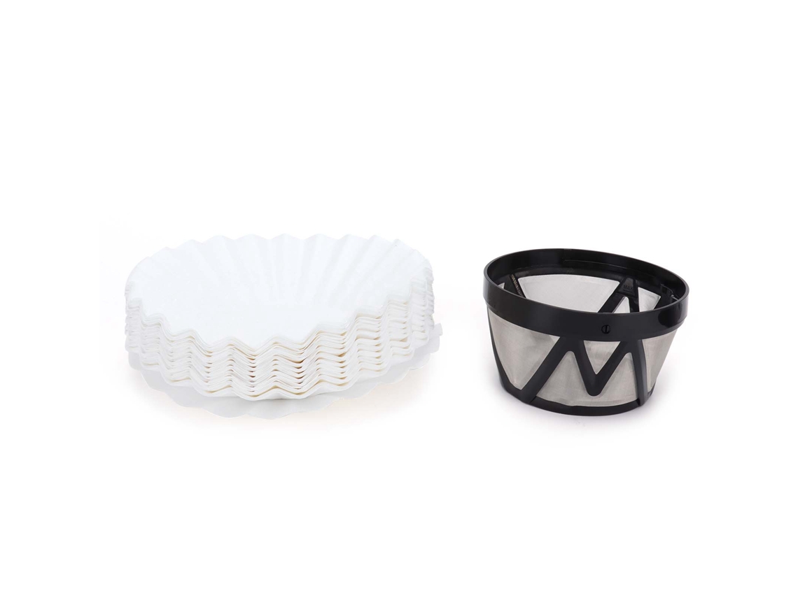 Cesta De Filtro De Café Reutilizable Con 100 Papeles De Filtro De Pp De Acero Inoxidable, Compatible Con Mr Coffee Cgx20 Morphy Richards 162010