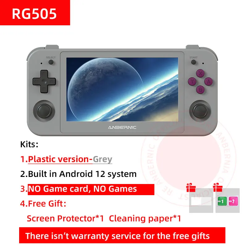 Consola De Juegos Unisoc Tiger T618 De 4,95 Pulgadas Con Joystick Hall Y Actualización Ota, 256 Gb (juegos 4k), Color Gris, Color Gris.