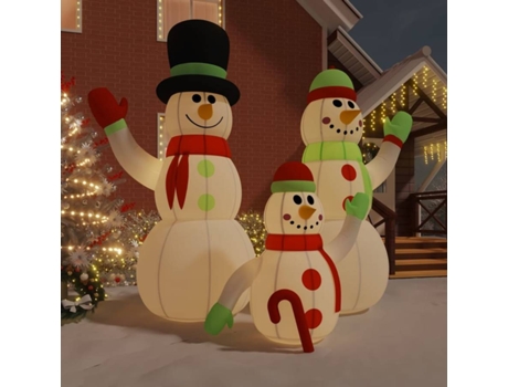 vidaXL Familia de muñecos de nieve inflables con LED 500 cm
