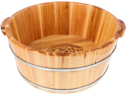 Balde De Madeira Natural Reutilizável De 30 Cm Para Banho De Pés, Ideal Para Pedicure E Cuidados Com Os Pés.