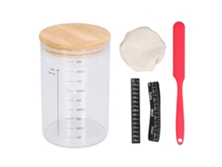 Kit De Tarro Para Levadura Madre 34oz Con Tapa De Madera Para Pan De Sourdough Y Bollería