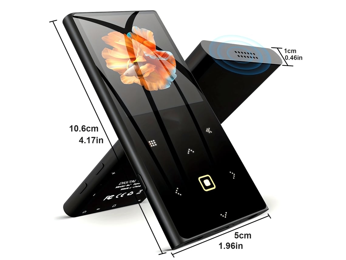 Reproductor MP3 Saisiyiky Reproductor de música MP3 portátil Pantalla de 2,4 pulgadas Ideal para deportes y viajes 32 GB Facpoet