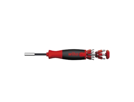WIHA Destornillador con cargador LiftUp 25 magnético en surtido con 12 bits, de 1/4" en blíster (38606)