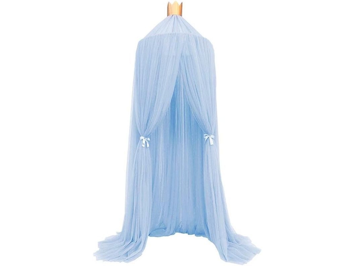 2026-mosquitera Para Cama Niño Con Toldo Redondo Y Encaje Azul, Mosquitera Canopy Ligera