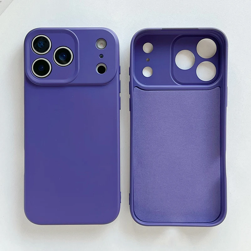 (morado Oscuro Iphone 16 Plus) Funda De Silicona Líquida Para Iphone, Material Tpu Para Protección Contra Golpes.