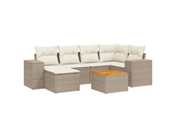 Maison Exclusive - Set Sofás De Jardín 7 Piezas Y Cojines Ratán Sintético Beige