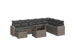 Maison Exclusive - Set De Sofás De Jardín Con Cojines 9 Pzas Ratán Sintético Gris