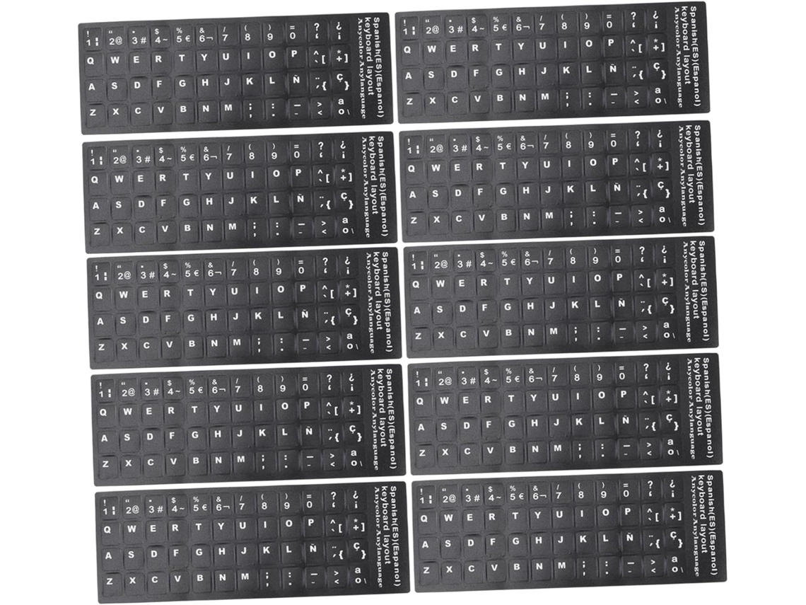 Jortmrduonlytech 10 Pegatinas Impermeables para Teclado Español