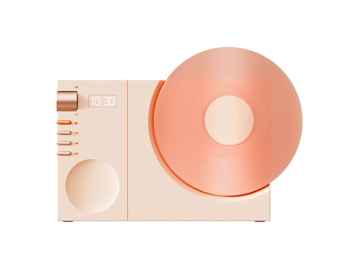 Altavoz tocadiscos de vinilo vintage, reloj digital inalámbrico Bluetooth, altavoz Bluetooth recargable por USB para el hogar D Chennnls