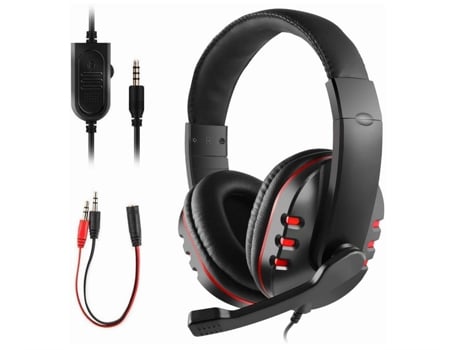 Auriculares para juegos para Ps-4 Xbox One S Auriculares estéreo para juegos con cable de 3,5 mm con micrófono (negro) CHRONUS